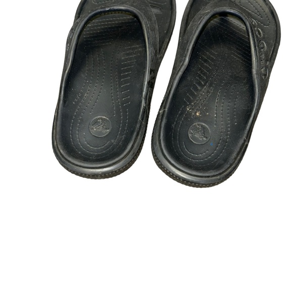 Crocs kids black baya flip flops unisex youth 1 Y1 J1 unisex sandals swim beach - Picture 4 of 4